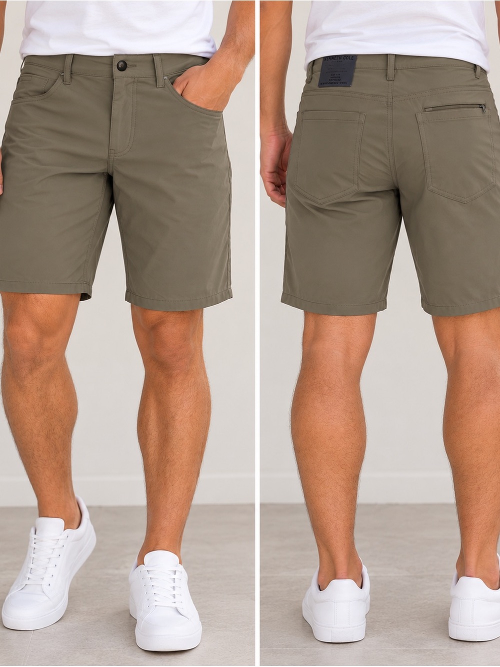 Kenneth Cole Olive Green Hybrid Shorts with Stretch Waistband